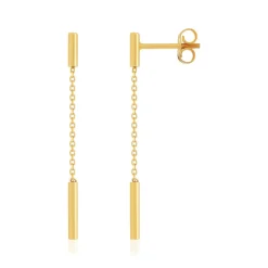 Boucles d'oreilles or 750 jaune pendants