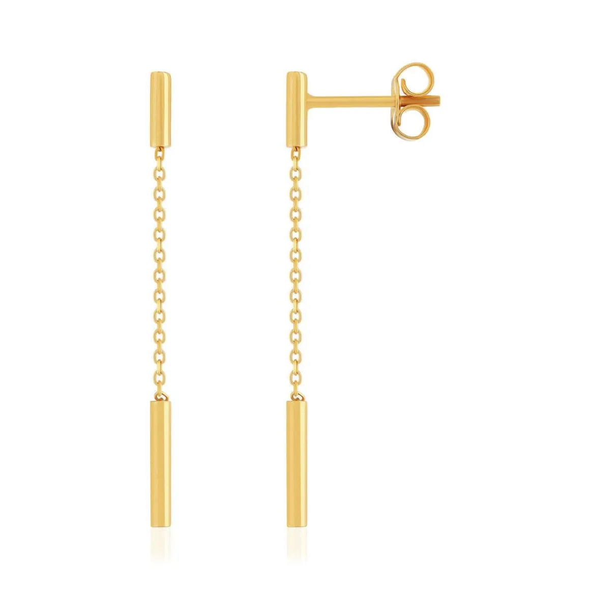 Boucles d'oreilles or 750 jaune pendants