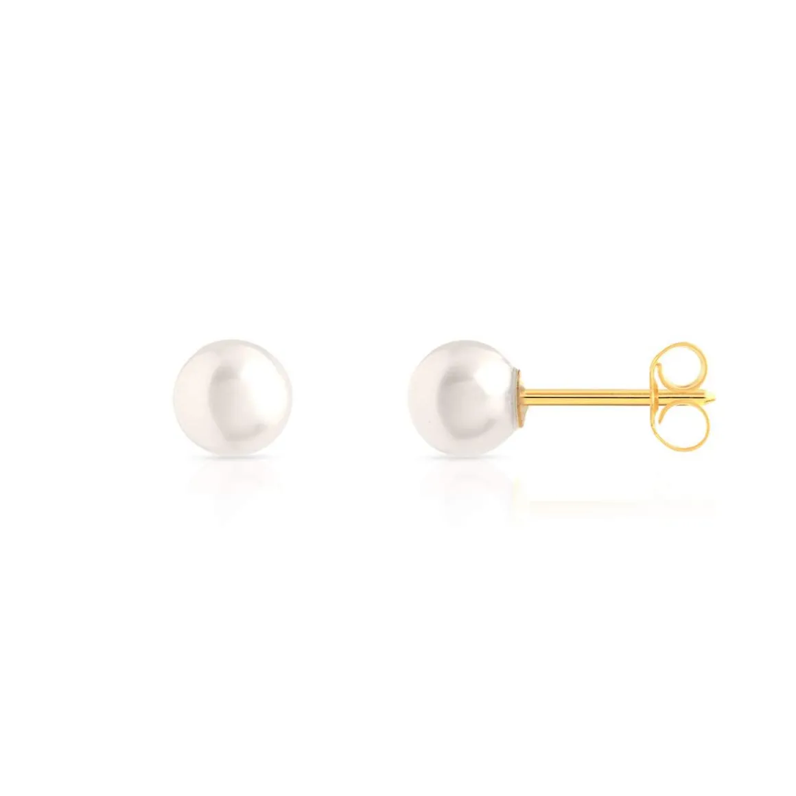 Boucles d'oreilles or 750 jaune perles de culture de Chine