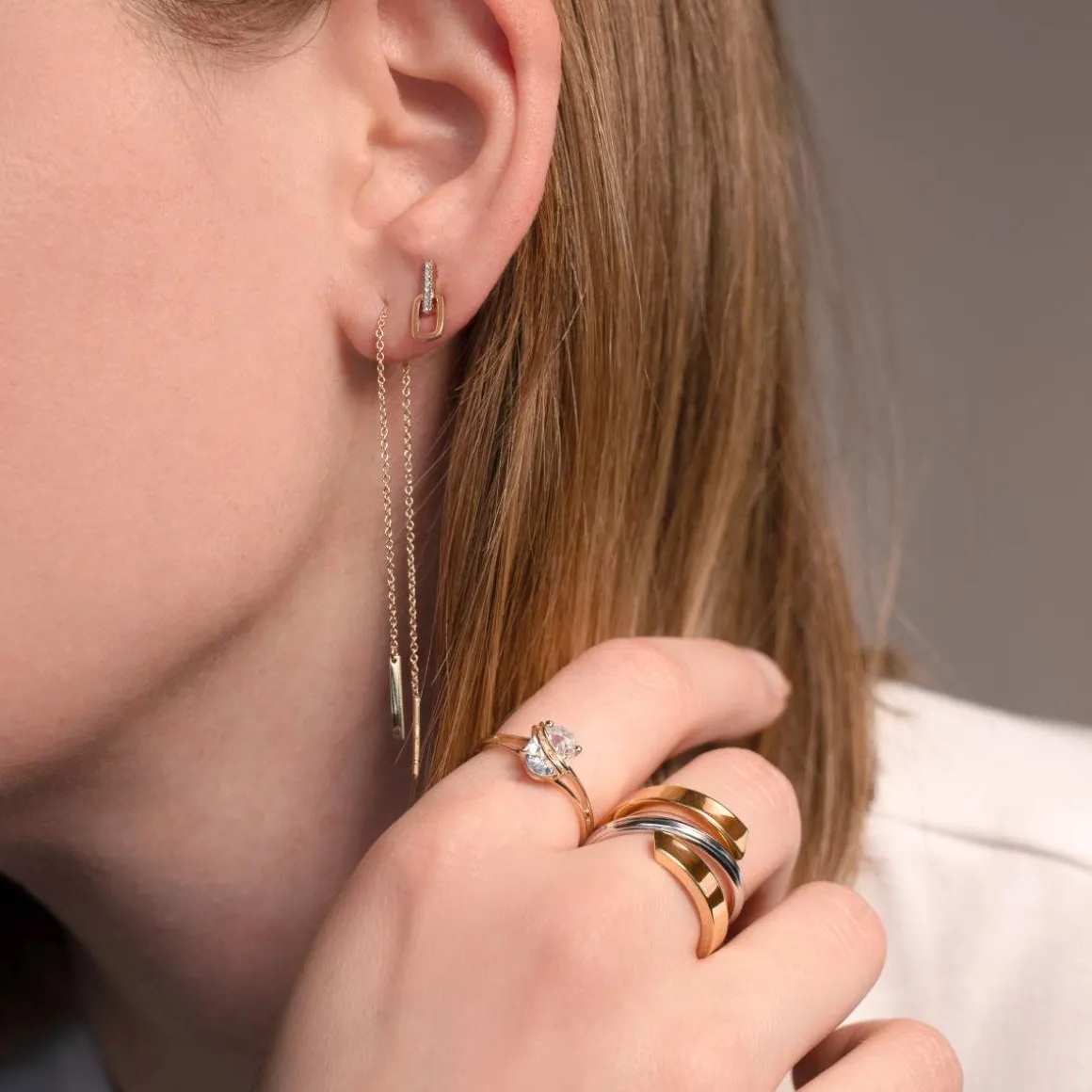 Boucles d'oreilles or 375 jaune pendants
