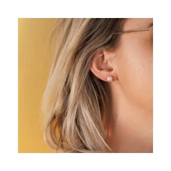 Boucles d'oreilles or 750 jaune perles de culture de Chine