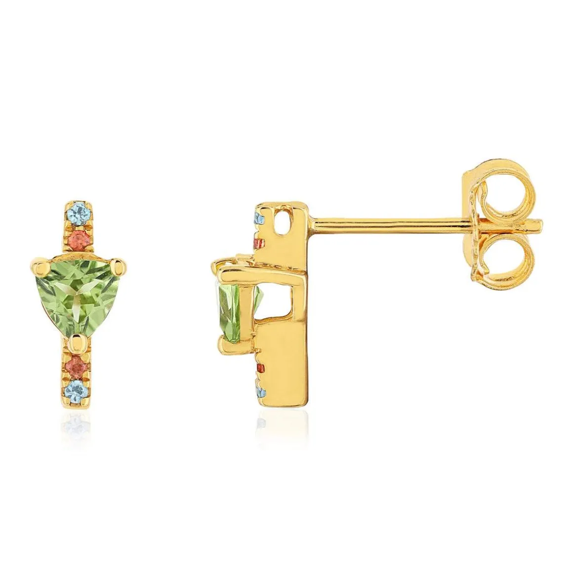 Boucles d'oreilles or 375 jaune pierres fines