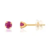 Boucles d'oreilles or jaune 375 rubis
