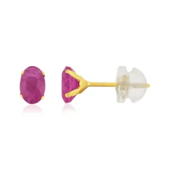 Boucles d'oreilles or 375 jaune rubis 1.3 carat