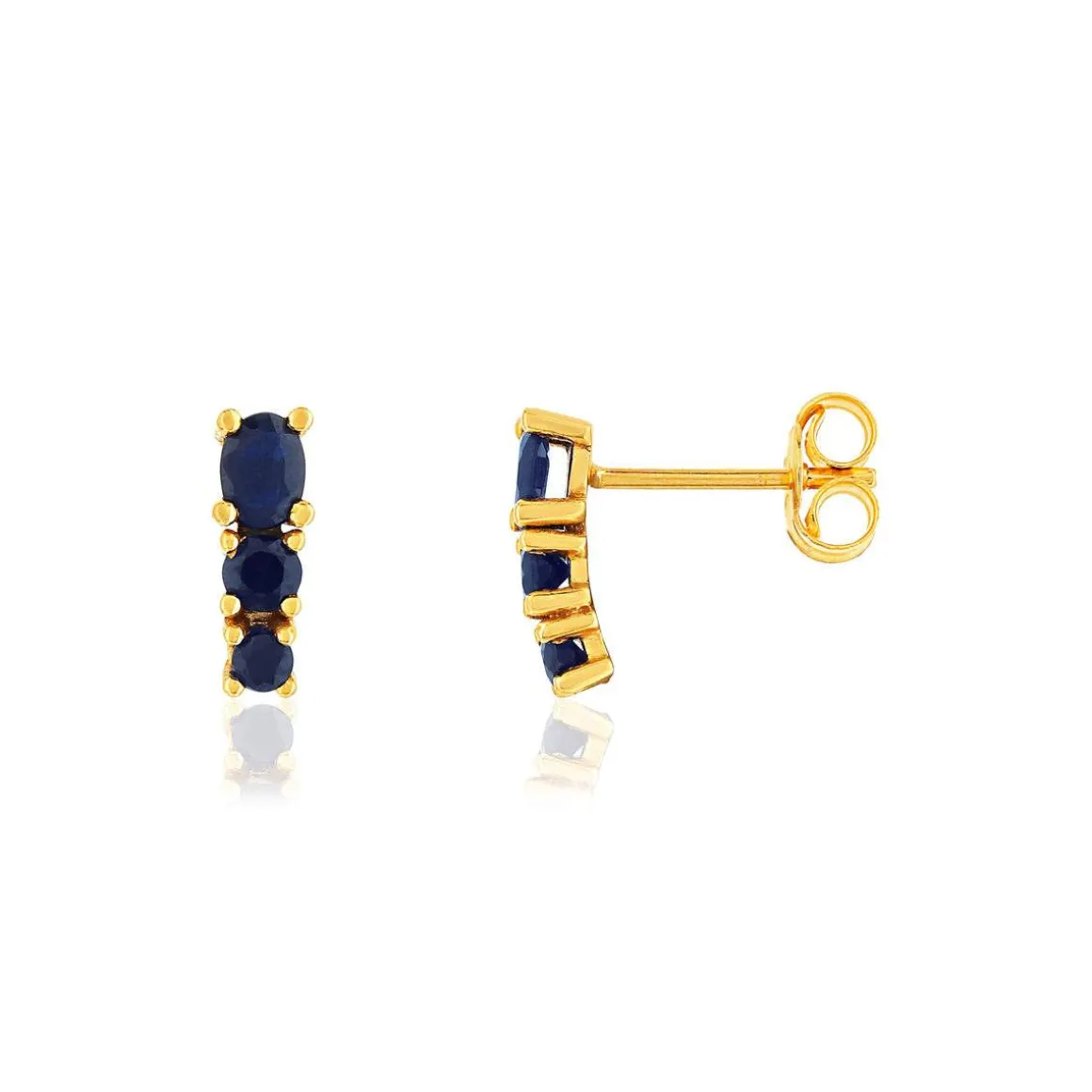 Boucles d'oreilles or jaune 375 saphirs