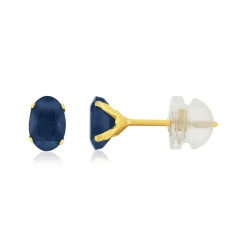 Boucles d'oreilles or 375 jaune saphirs 1.2 carat