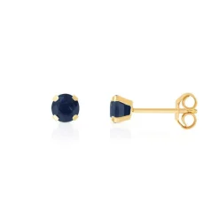Boucles d'oreilles or 375 jaune saphirs