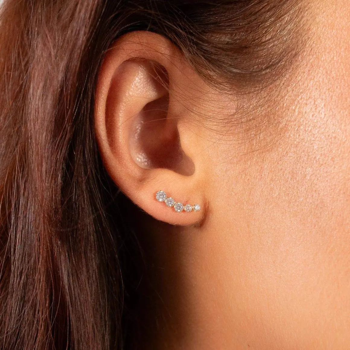 Boucles d'oreilles or 375 jaune zirconias