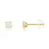 Boucles d'oreilles or 375 jaune zirconias blancs