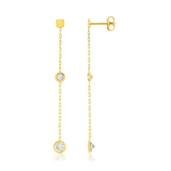 Boucles d'oreilles or 375 jaune zirconias