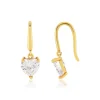 Boucles d'oreilles or 375 jaune zirconias blancs