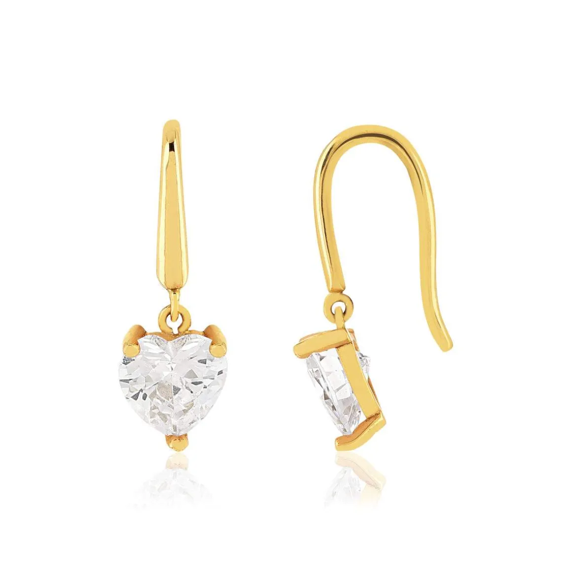 Boucles d'oreilles or 375 jaune zirconias blancs
