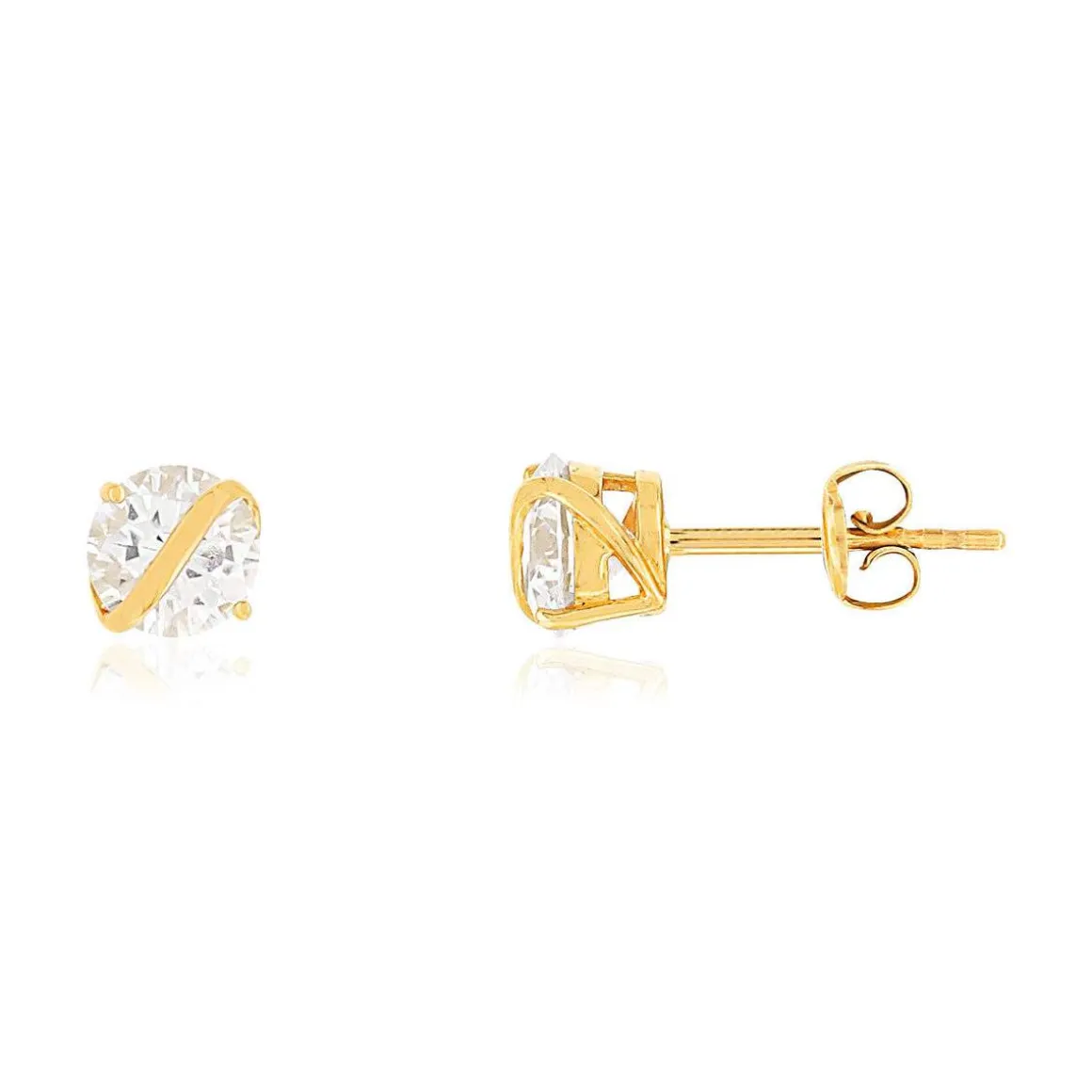 Boucles d'oreilles or 375 jaune zirconias