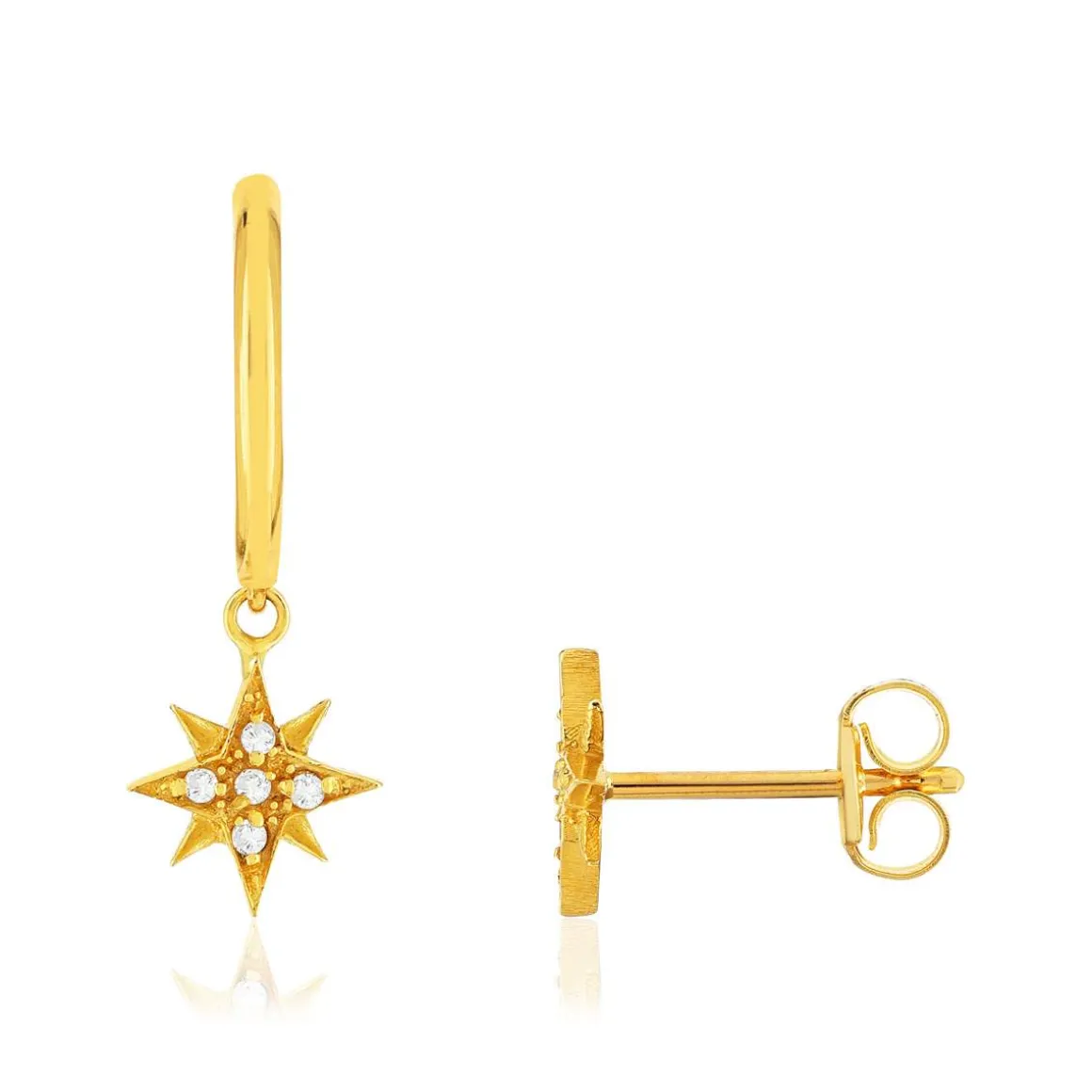 Boucles d'oreilles or 375 jaune zircconias