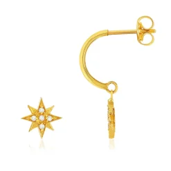 Boucles d'oreilles or 375 jaune zircconias