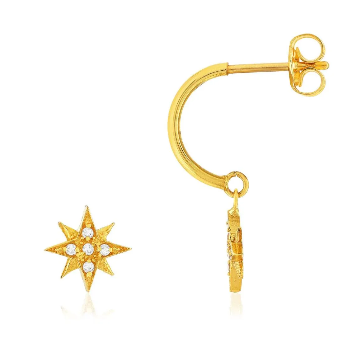 Boucles d'oreilles or 375 jaune zircconias
