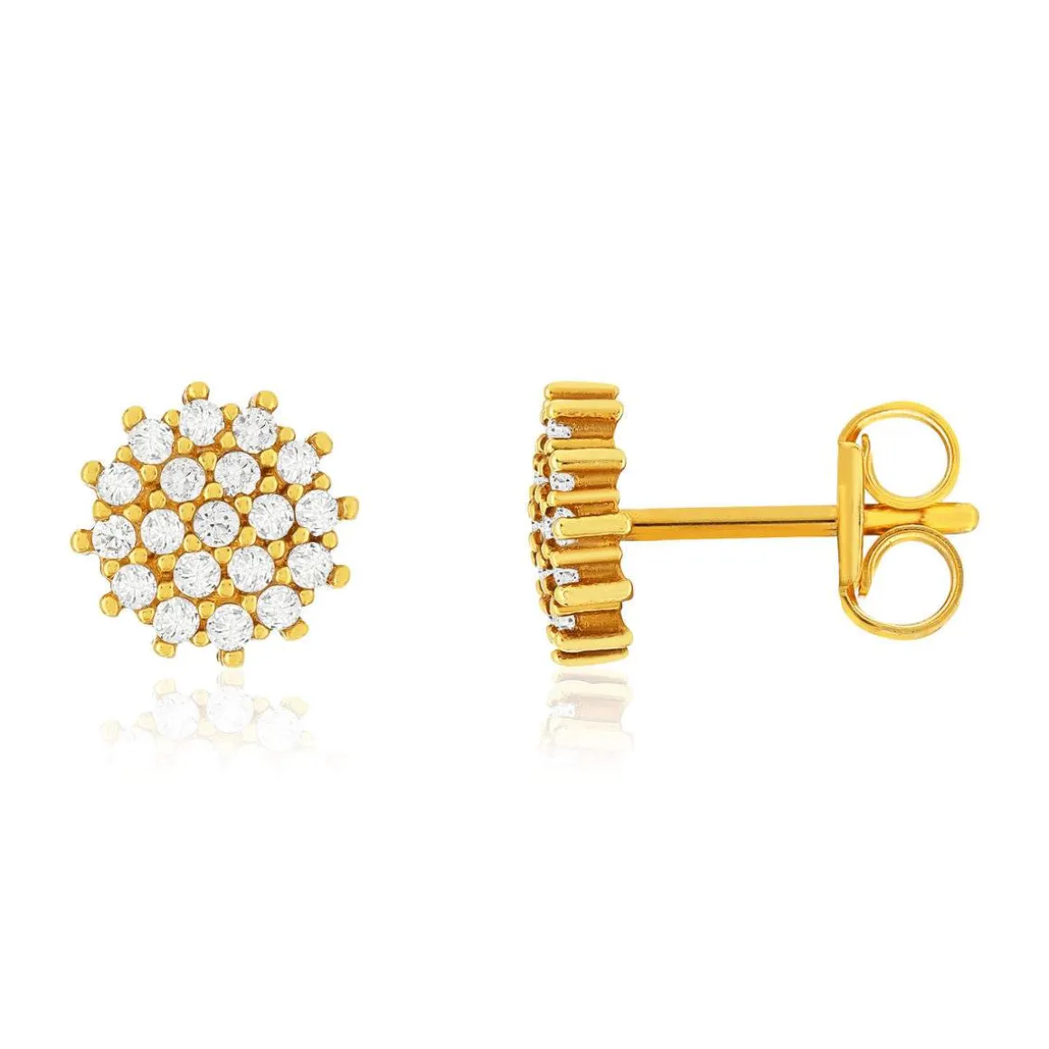 Boucles d'oreilles or 375 jaune zirconias