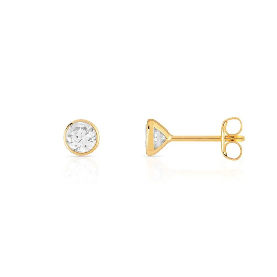 Boucles d'oreilles or 375 jaune zirconias