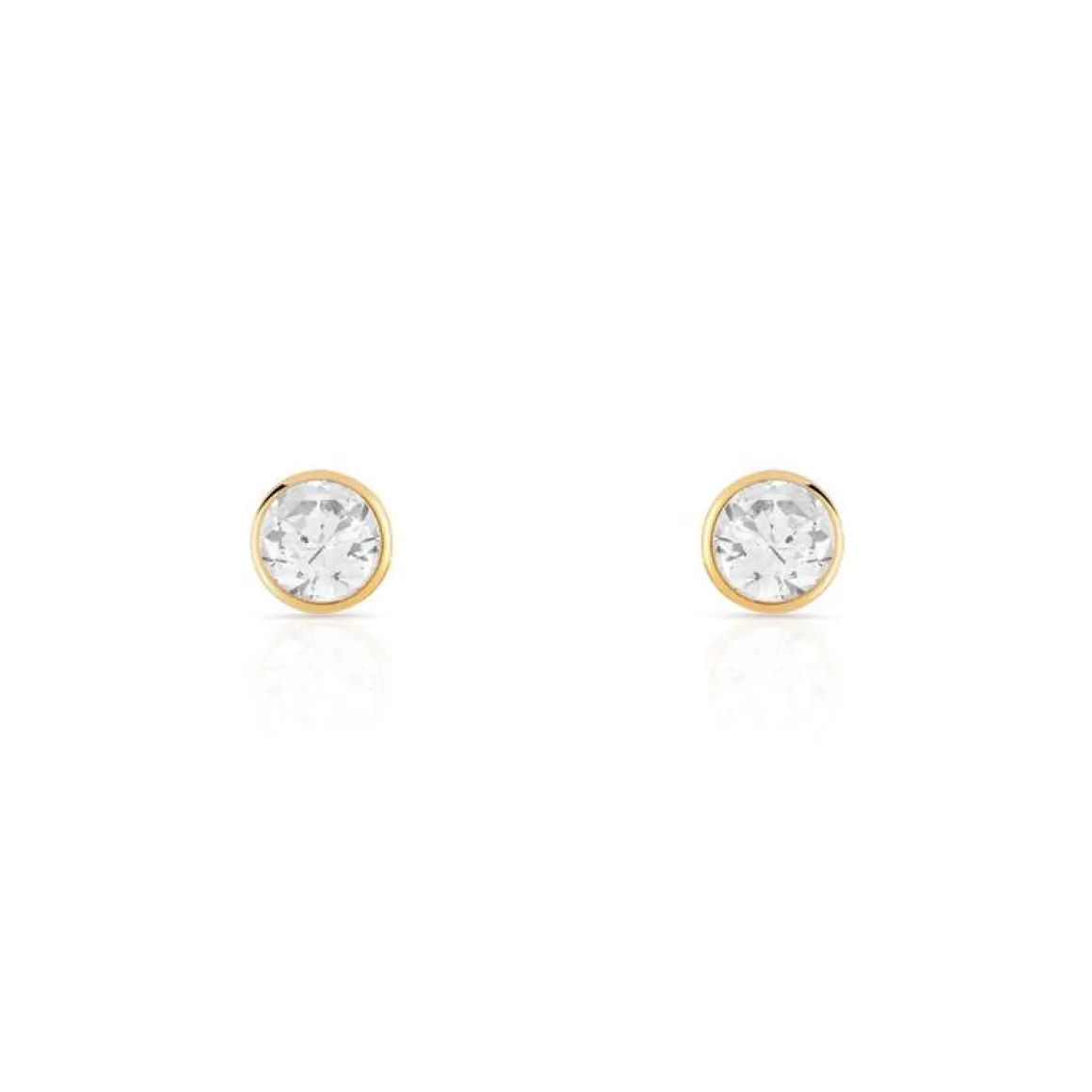 Boucles d'oreilles or 375 jaune zirconias