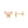 Boucles d'oreilles or 375 papillons zirconias
