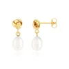Boucles d'oreilles or 375 perles de culture de chine