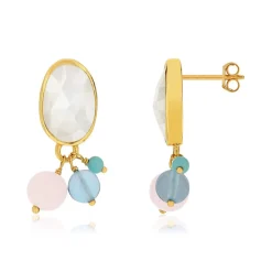 Boucles d'oreilles or 375 pierres fines