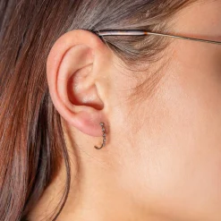 Boucles d'oreilles or 375 rose diamants