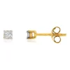 Boucles d'oreilles or 375 2 tons diamants