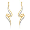 Boucles d'oreilles or 750 2 tons diamants