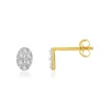 Boucles d'oreilles or 375 2 tons diamants