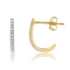 Boucles d'oreilles or 750 2 tons diamants
