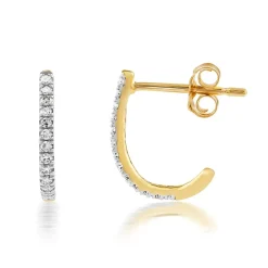 Boucles d'oreilles or 750 2 tons diamants