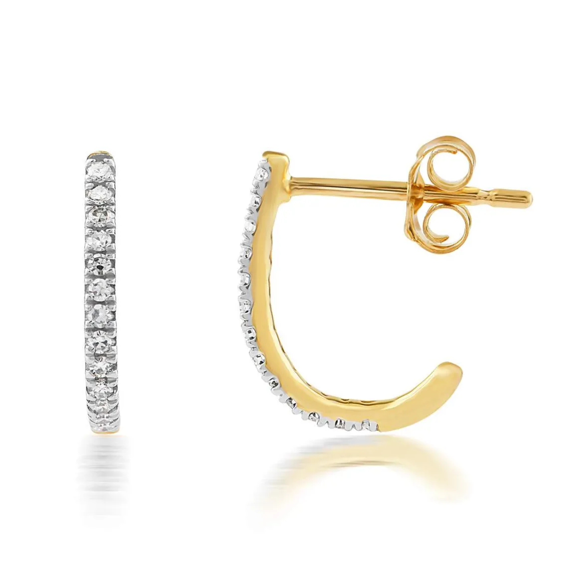 Boucles d'oreilles or 750 2 tons diamants
