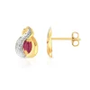 Boucles d'oreilles or 750 2 tons rubis