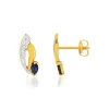Boucles d'oreilles or 375 2 tons saphirs
