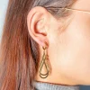 Boucles d'oreilles pendants acier doré