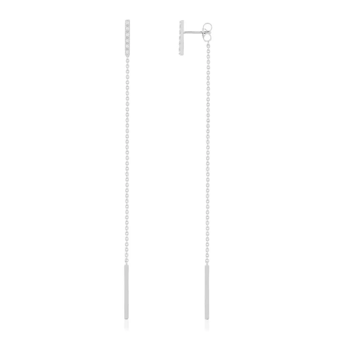 Boucles d'oreilles pendants argent 925 et zirconias