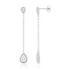 Boucles d'oreilles pendants argent 925 zirconias en forme de goutte