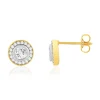Boucles d'oreilles plaque or 2 tons zirconias