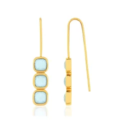 Boucles d'oreilles plaqué or agates