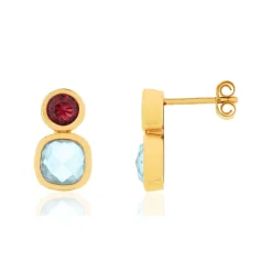 Boucles d'oreilles plaqué or agates zirconias