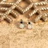 Boucles d'oreilles plaqué or agates zirconias