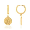 Boucles d'oreilles plaqué or effet feuille d'or