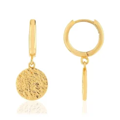 Boucles d'oreilles plaqué or effet feuille d'or