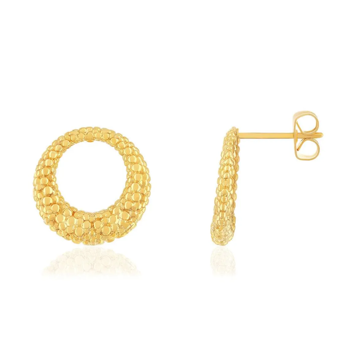 Boucles d'oreilles plaqué or jaune rond