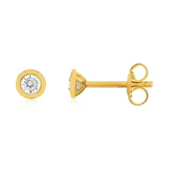 Boucles d'oreilles plaqué or jaune zirconias serti clos