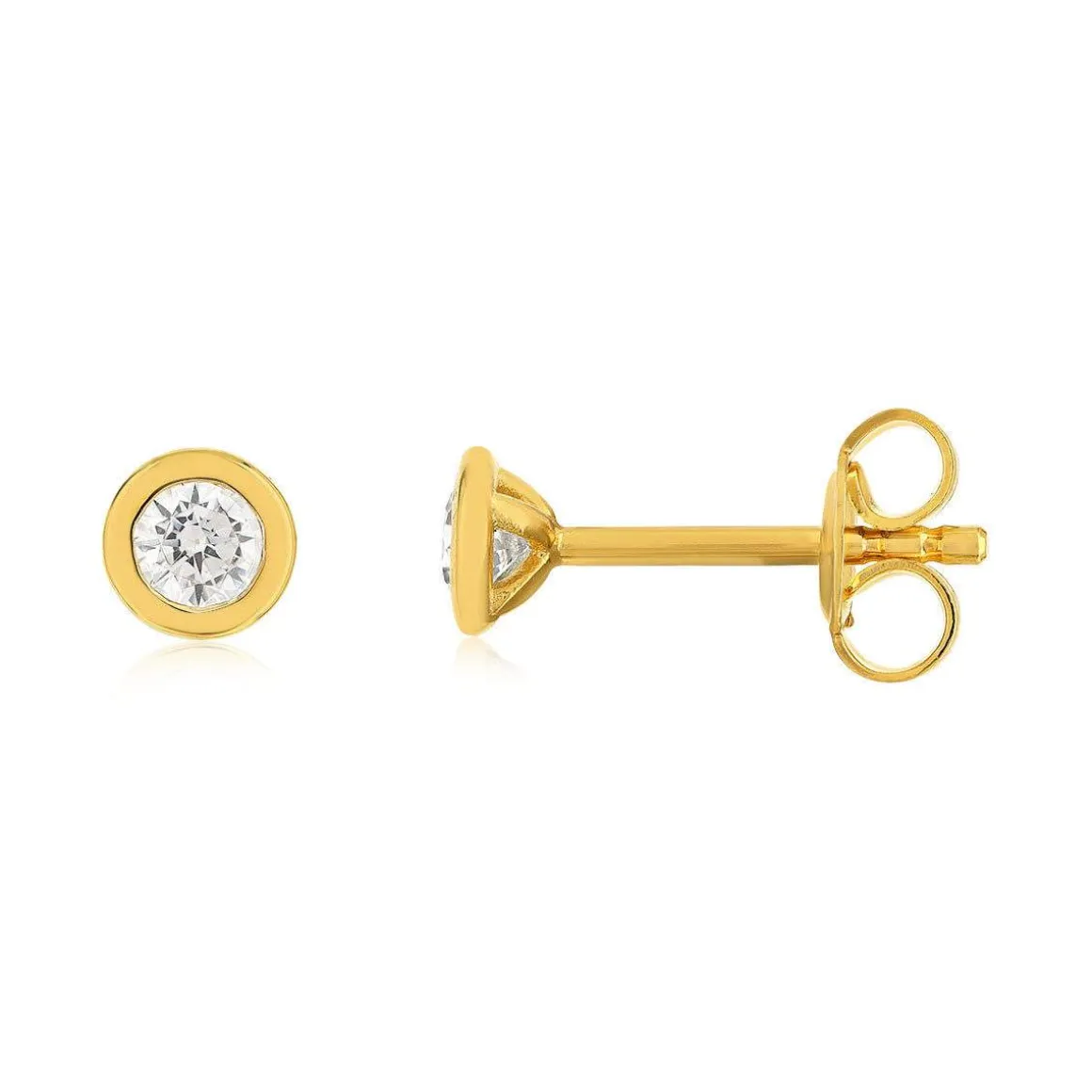 Boucles d'oreilles plaqué or jaune zirconias serti clos