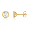Boucles d'oreilles plaqué or jaune zirconias serti clos