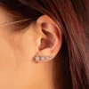 Boucles d'oreilles plaqué or jaune étoiles et zirconias