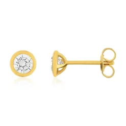 Boucles d'oreilles plaqué or jaune zirconias serti clos